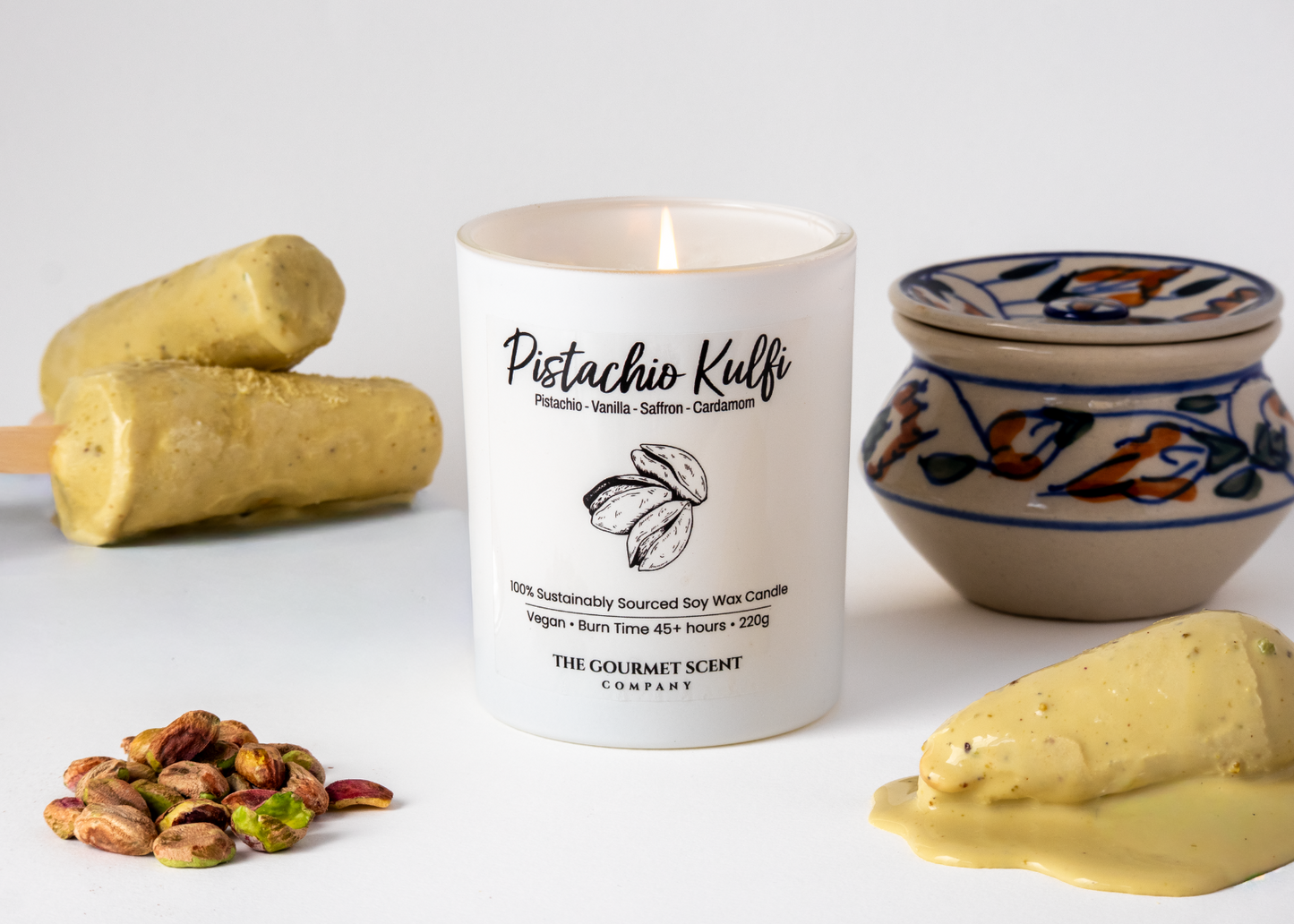 Pistachio Kulfi Candle